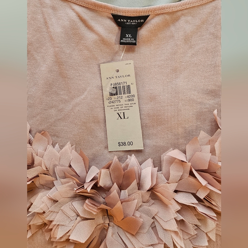 Ann Taylor Light Pink Tank Size:  X-Large - Picture 3 of 6